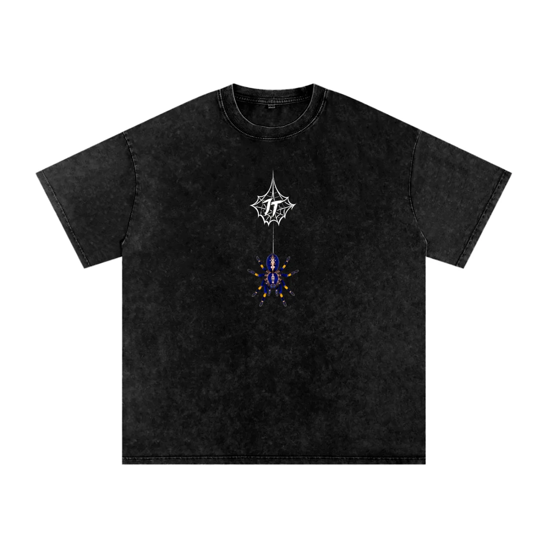 JT SnowWashed Oversized Tee — JT crest and spider chest print
