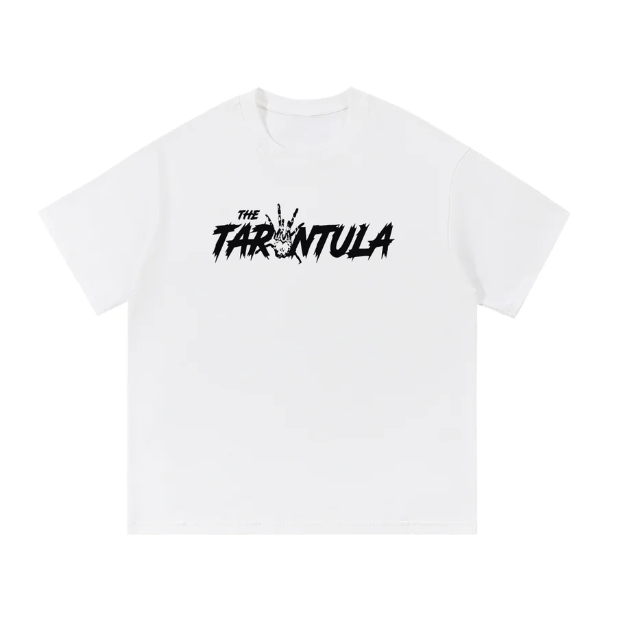 Black Signature Tee — THE TARANTULA black ink chest print
